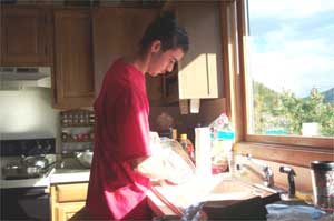 David preparing our family dinner