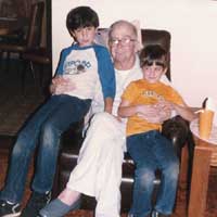Eric and David with Grandpa, 1987