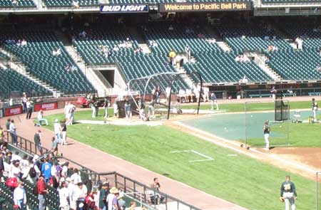 batting practice, an hour before the game