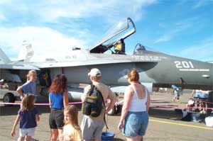 walking around at the air show