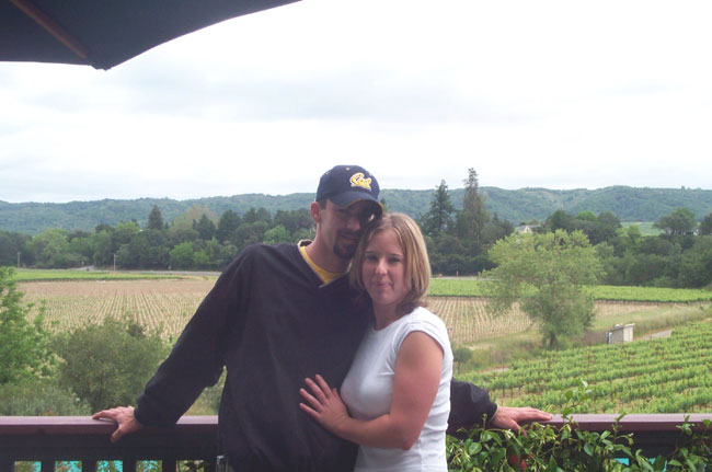Tammy and David, a month after they met, and seven months before their wedding.