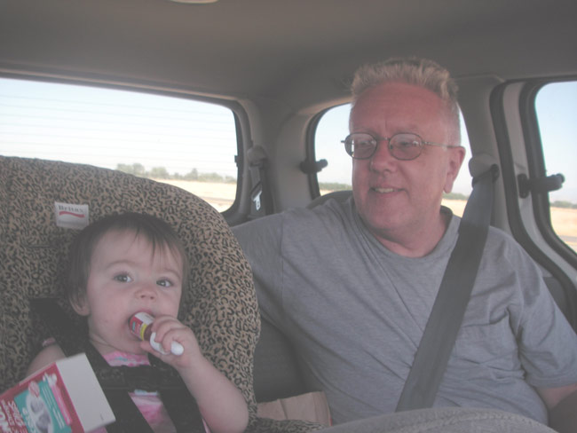 Kylie and Uncle Mike in the back seat